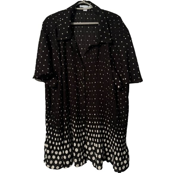 Only Necessities Tops - Only Necessities Womens Black & White Polka Dot Blouse Size 30/32W women blouse